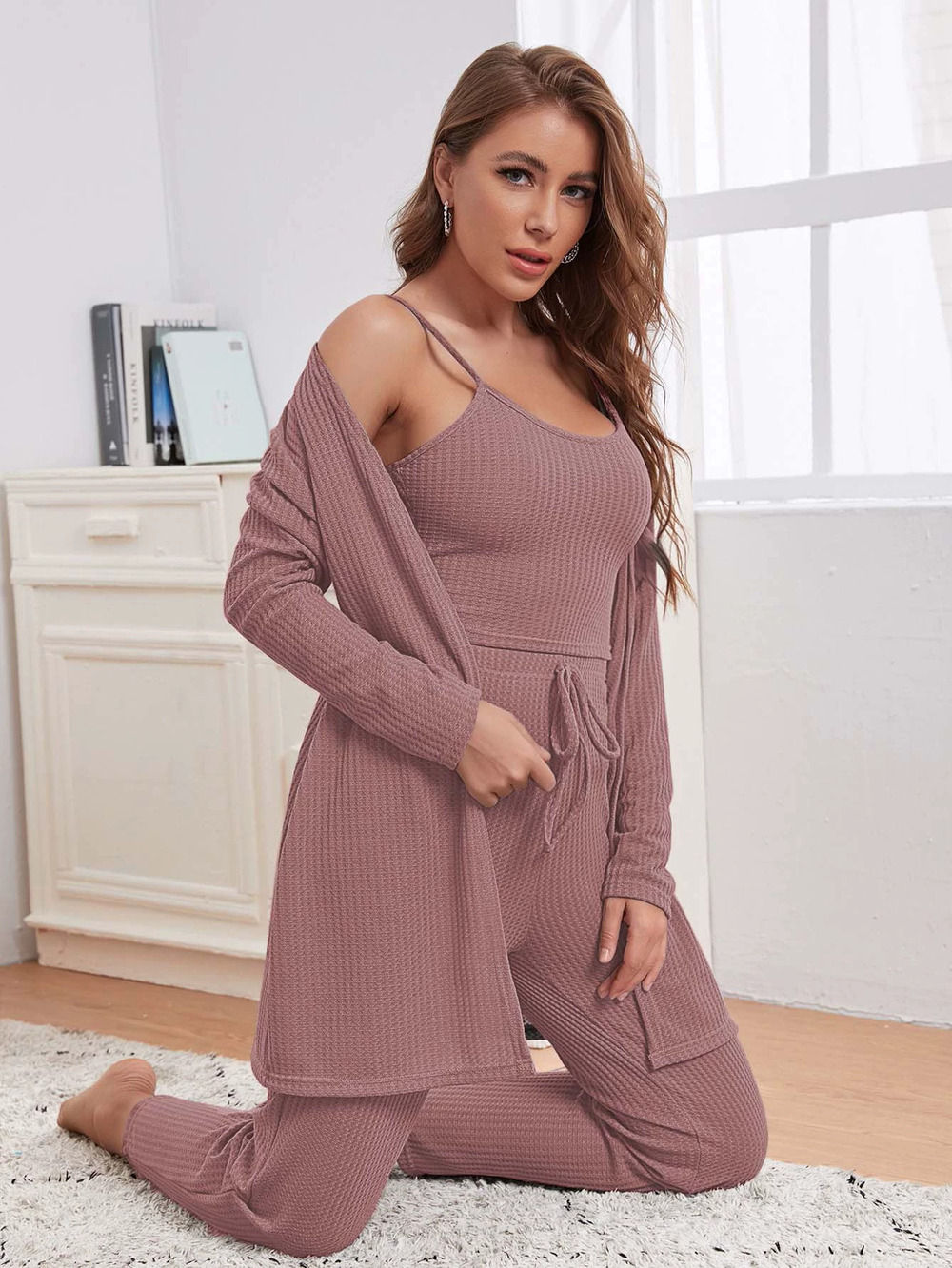 ZARA Sexy Loose Comfortable Solid Color 3 Piece Lounge Set Fall Winter